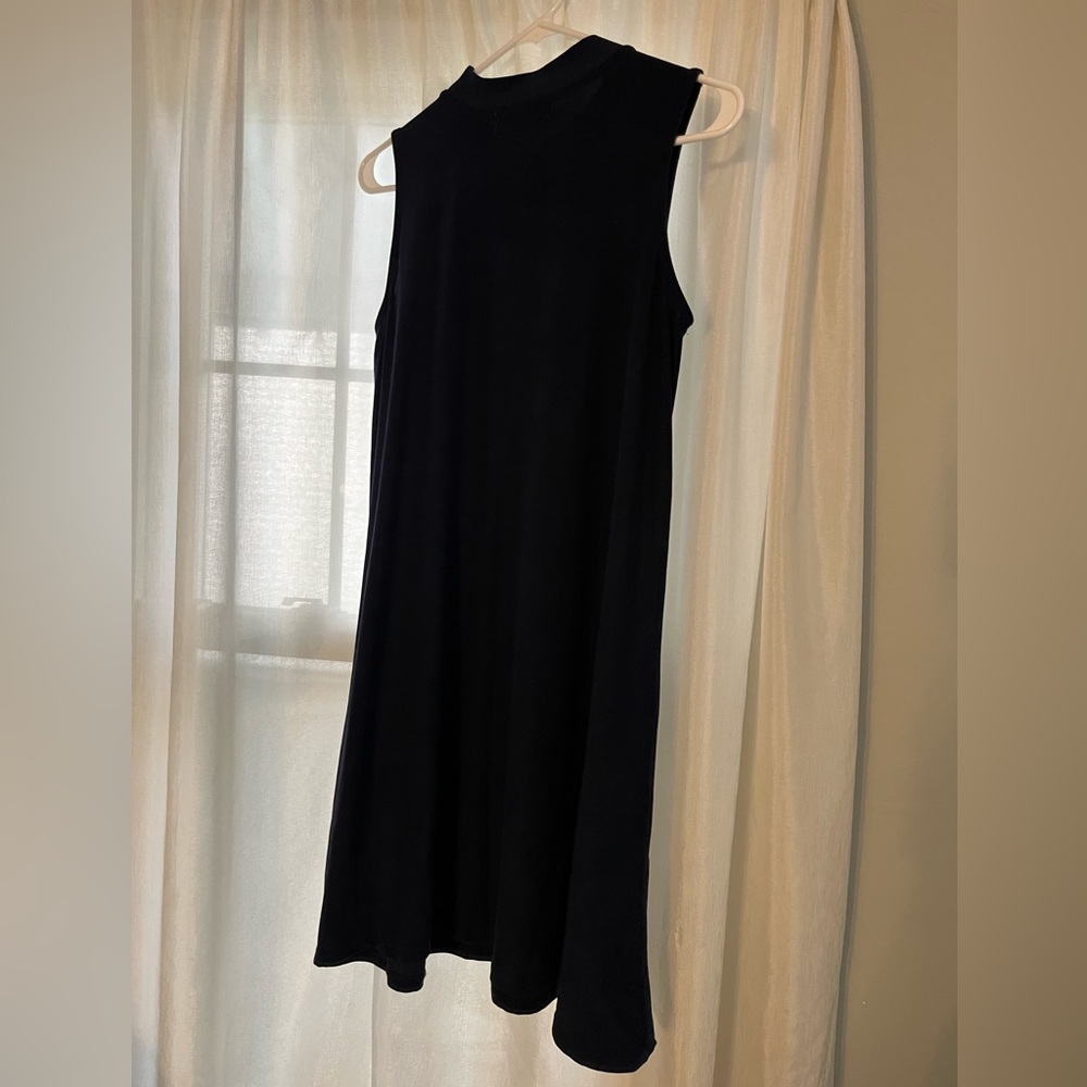 Navy velvet tank top dress